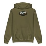 Duck Worx Supply Badge Hoodie in Army, front view