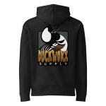 Duck Worx Supply Badge Hoodie in Black, back view