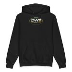 Duck Worx Supply Badge Hoodie in Black, front view