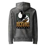 Duck Worx Supply Badge Hoodie in Darkwood Tree Camo, back view