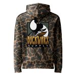 Duck Worx Supply Badge Hoodie in Duck Camo, back view