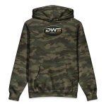 Duck Worx Supply Badge Hoodie in Forest Camo, front view