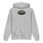 Duck Worx Supply Badge Hoodie in Grey Heather, front view