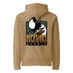 Duck Worx Supply Badge Hoodie in Sandstone, back view