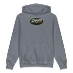 Duck Worx Supply Badge Hoodie in Storm Blue, front view