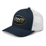 Duck Worx Trucker Cap – Navy White Left Front
